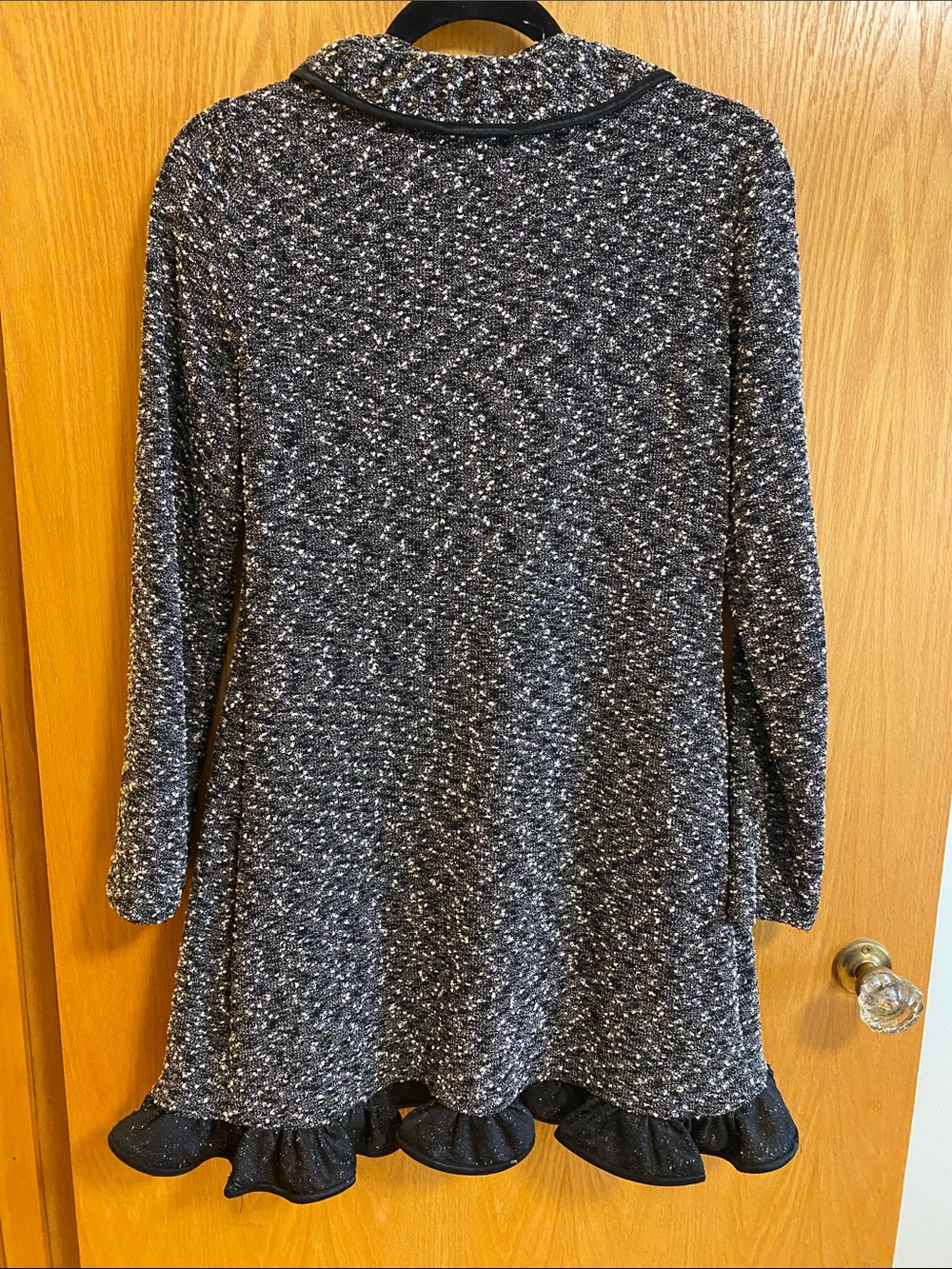 Joseph Ribkoff Black and White Textured Ruffle Jacket - Picture 2 of 6